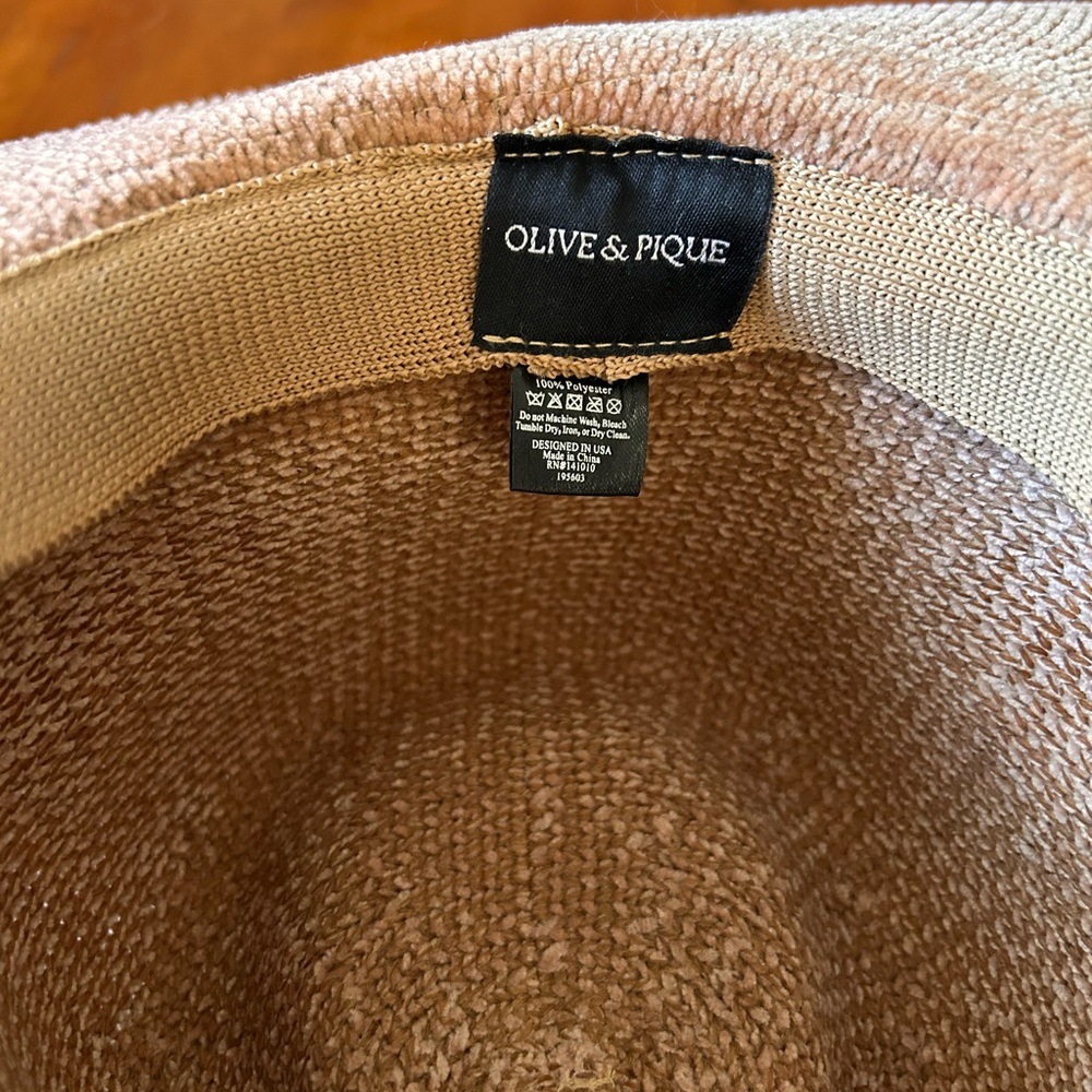Olive & Pique Women's OS Chenille Fedora Hat Brown EUC - Picture 5 of 6